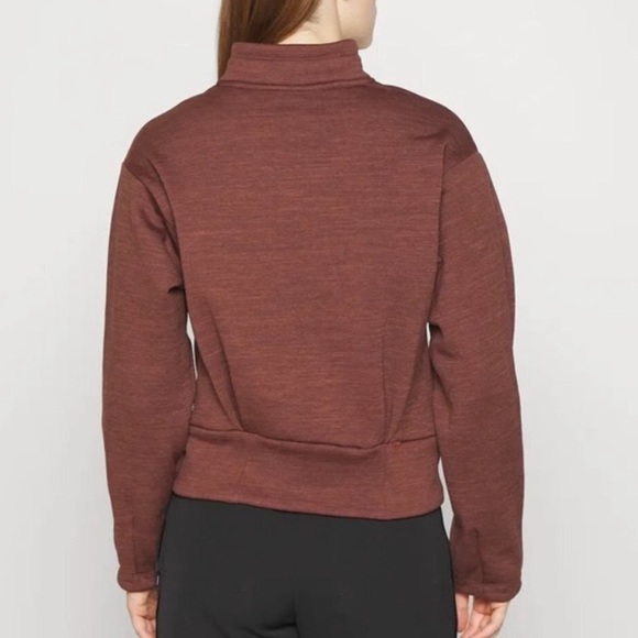ATHLETA • NWT Altitude Polartec Half Zip Sweatshirt • Size L Mahogany Heather - Picture 9 of 9